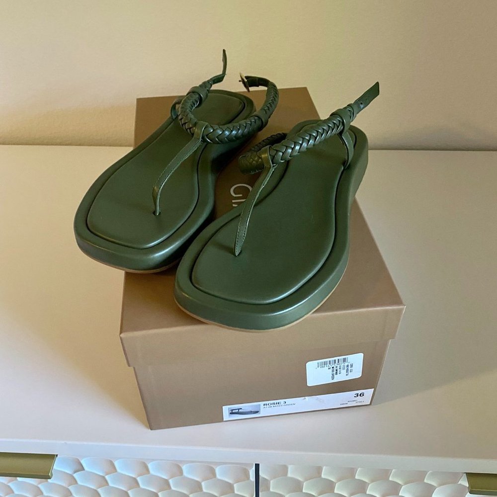 GIA BORGHINI Suede T-strap Sandals, size 6